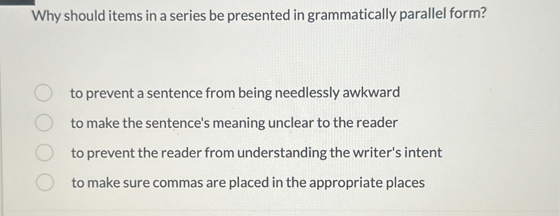  Why should items in a series be presented in grammatically parallel