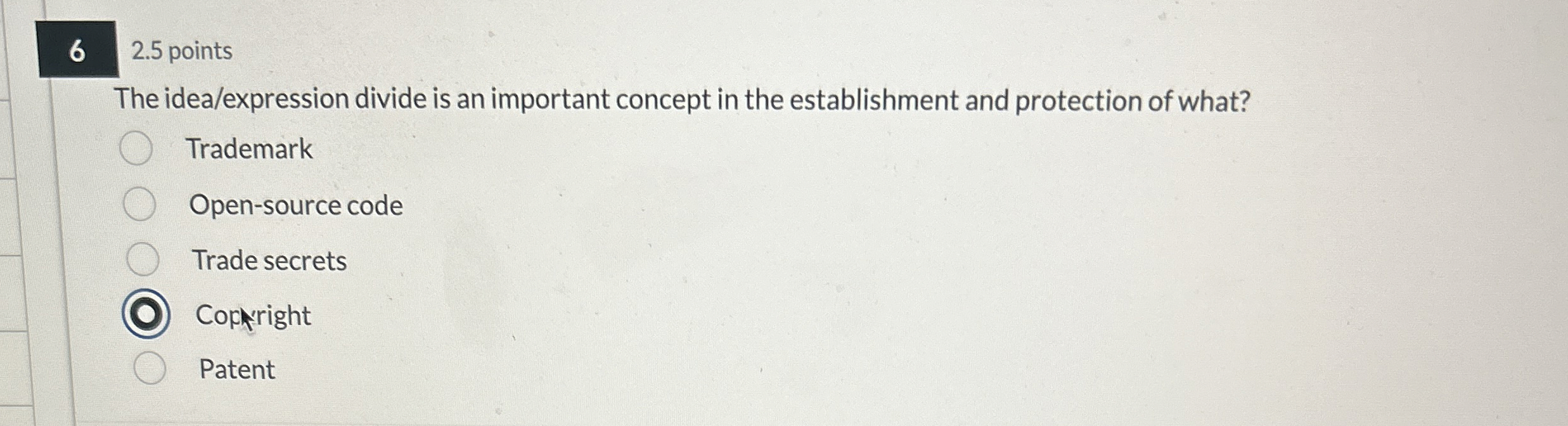  6 2.5 points The idea/expression divide is an important concept in