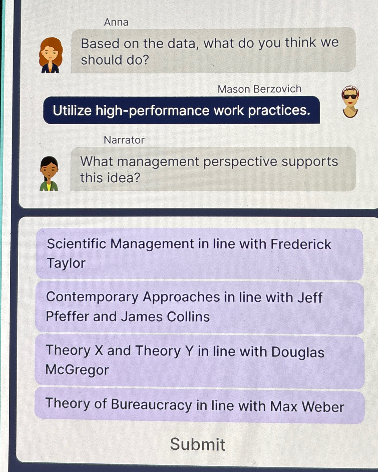  Anna Based on the data, what do you think we should