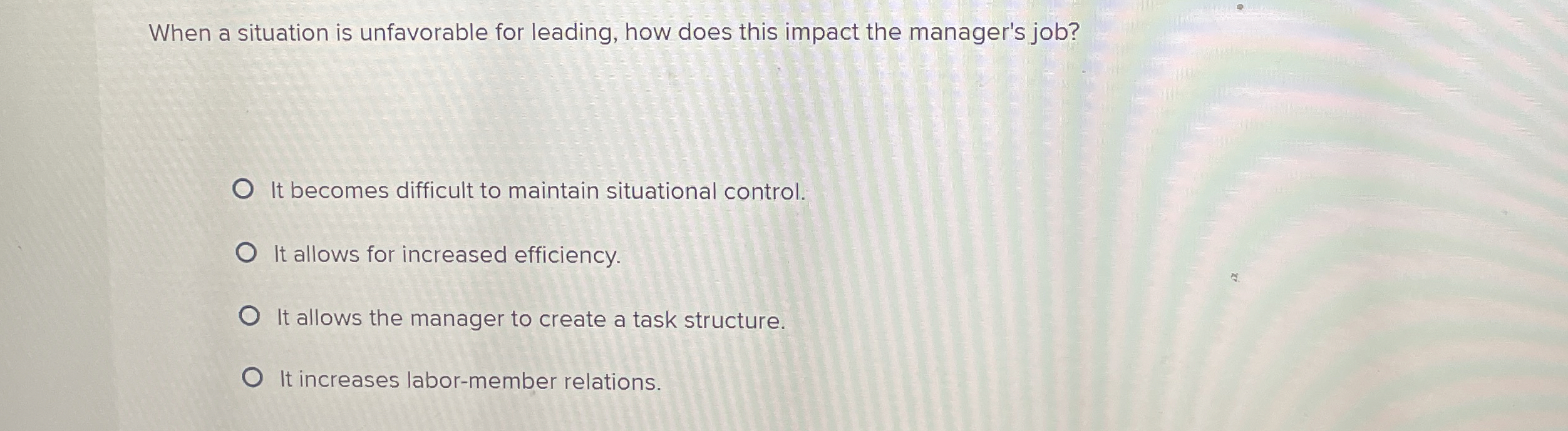  When a situation is unfavorable for leading, how does this impact