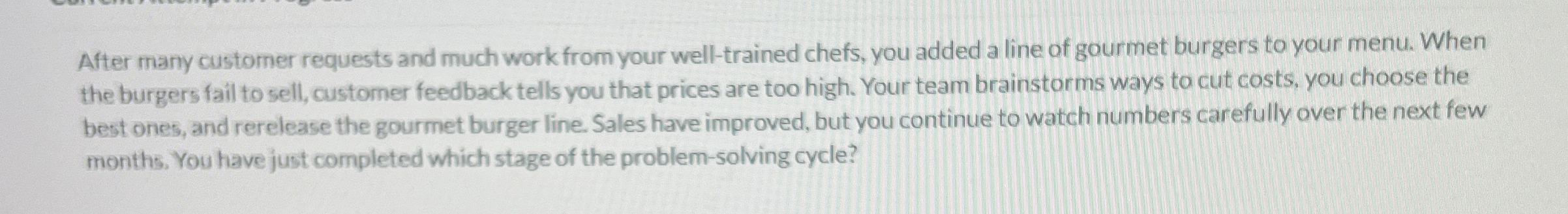  After many customer requests and much work from your well-trained chefs,