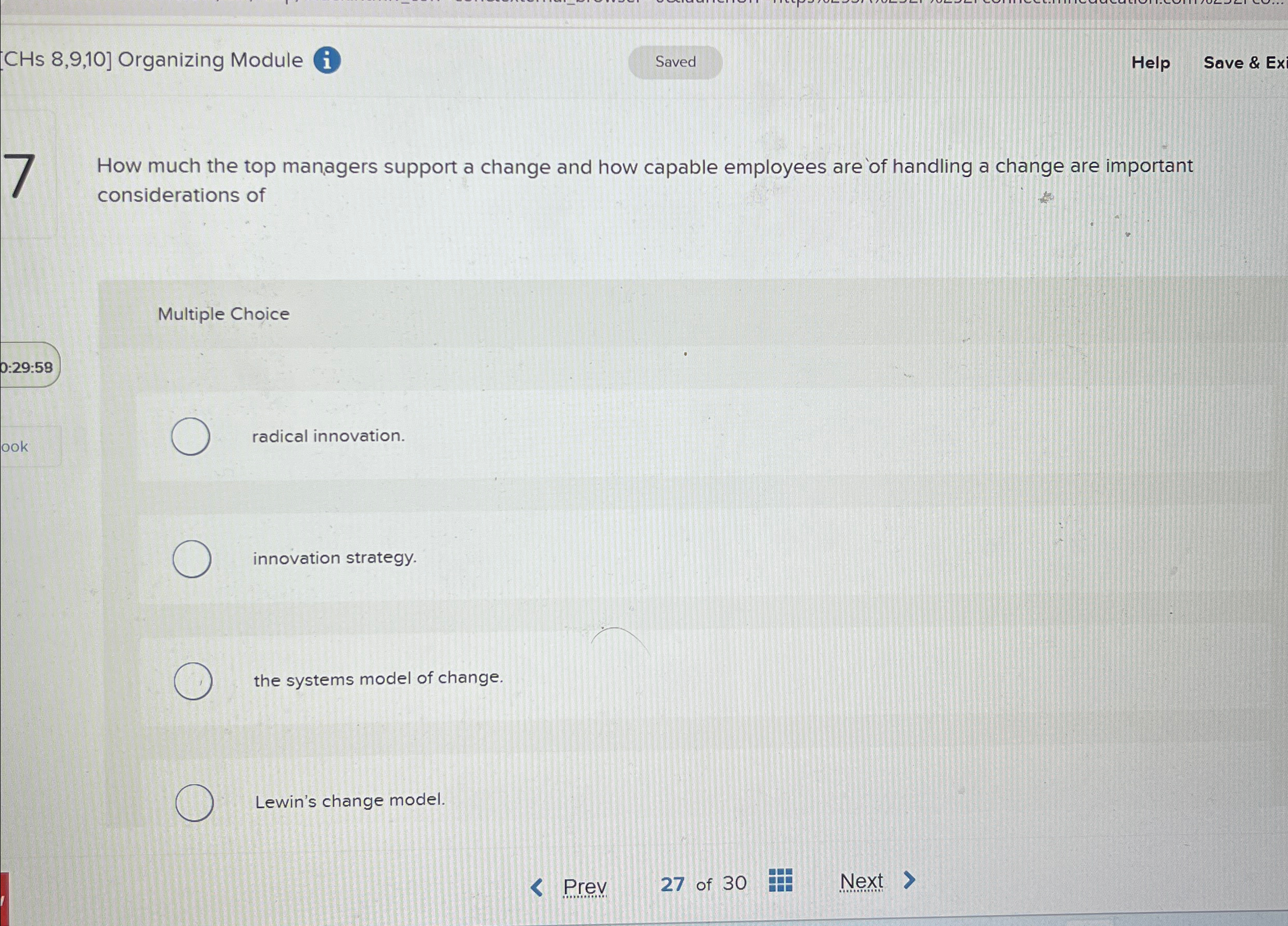  CHs 8,9,10] Organizing Module i Help Save & Exi 7 How