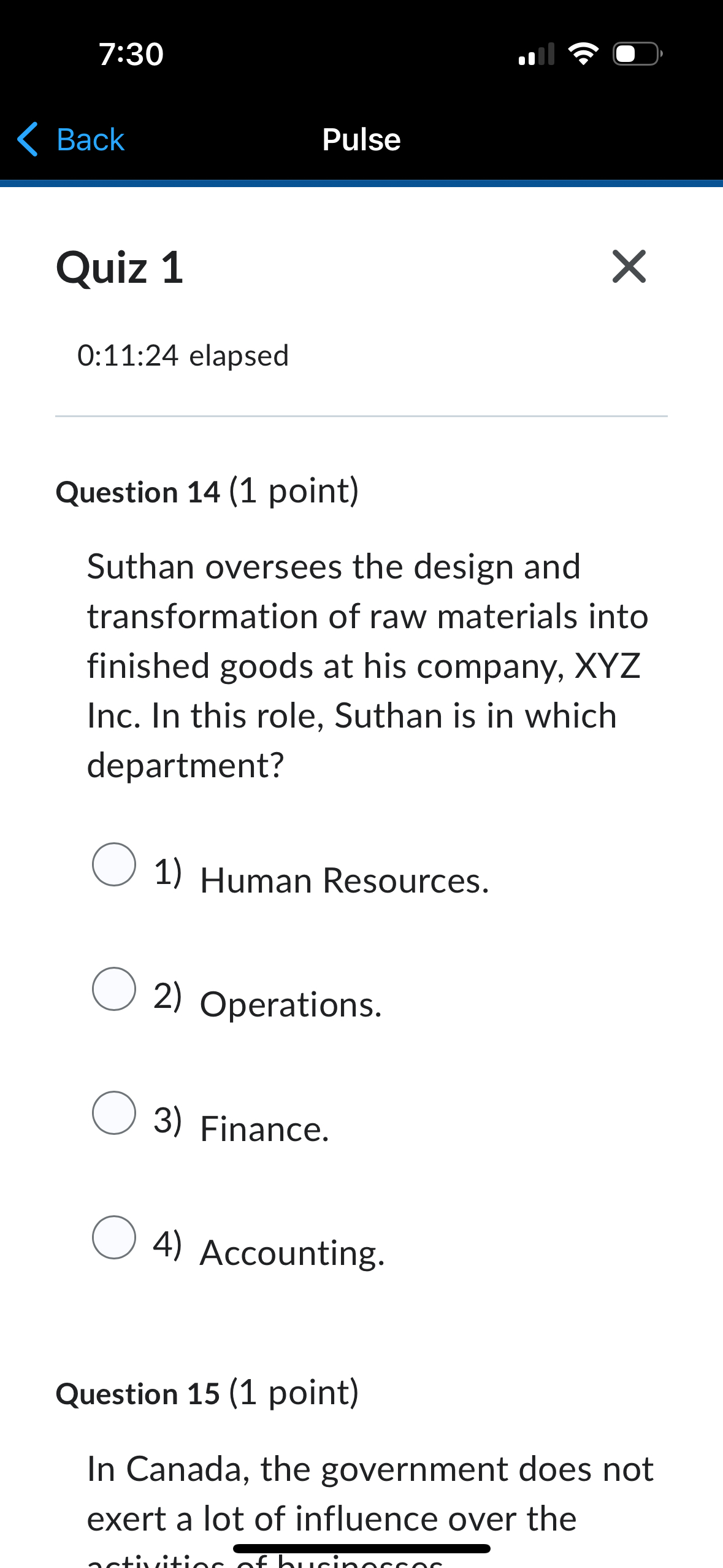  Question 14(1 point) Suthan oversees the design and transformation of raw