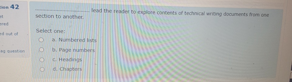  tion 42 q, section to another. lead the reader to explore