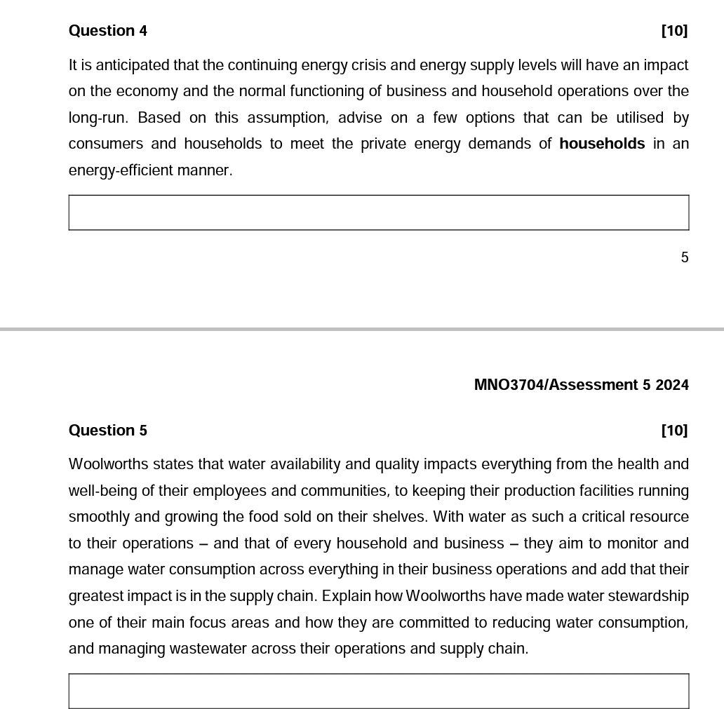  Question 4 10 It is anticipated that the continuing energy crisis
