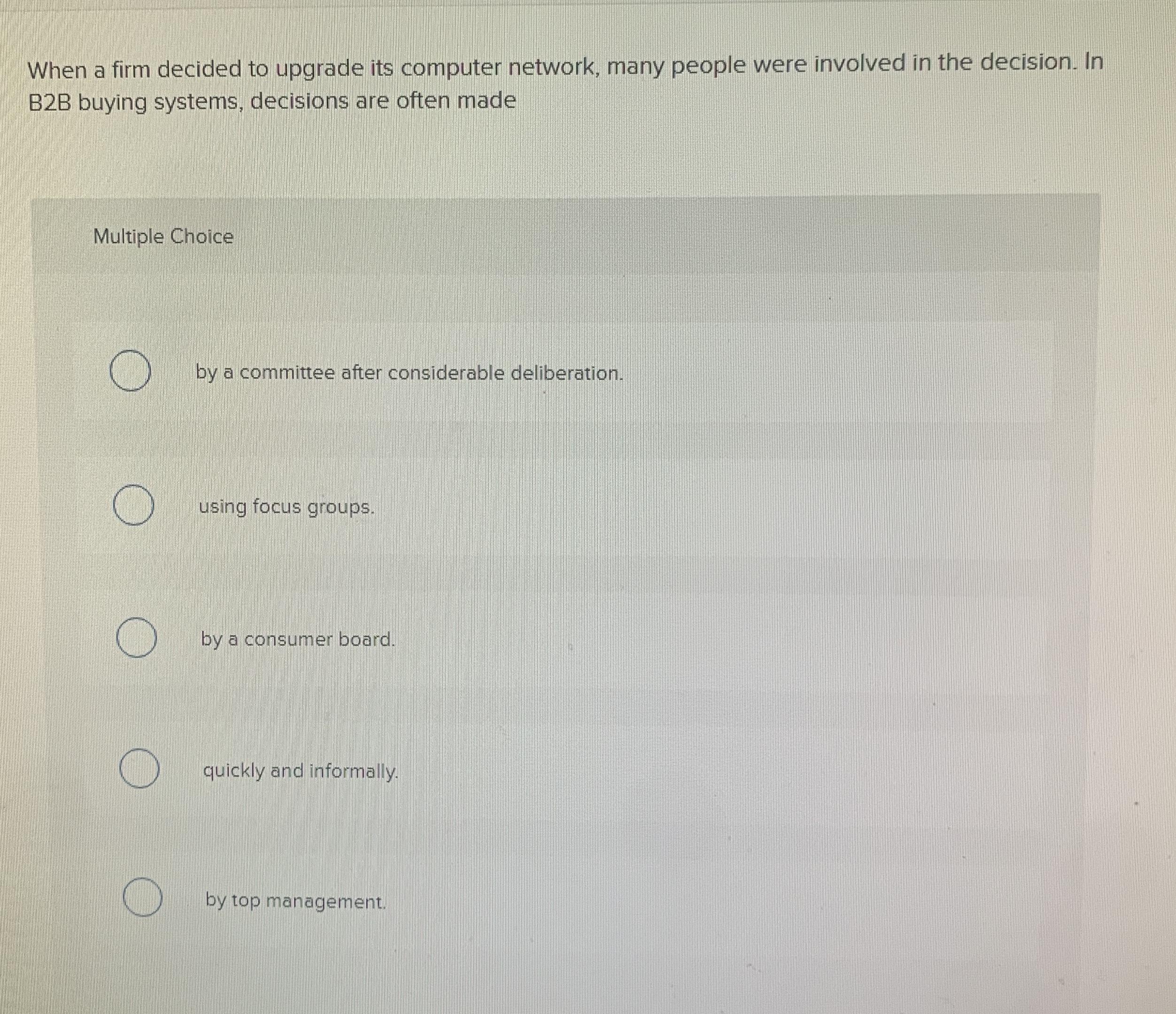  When a firm decided to upgrade its computer network, many people
