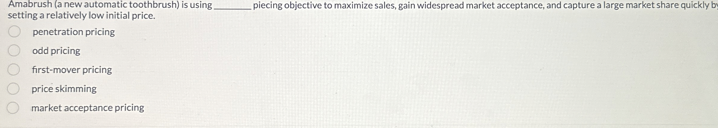  Amabrush (a new automatic toothbrush) is using q, piecing objective to