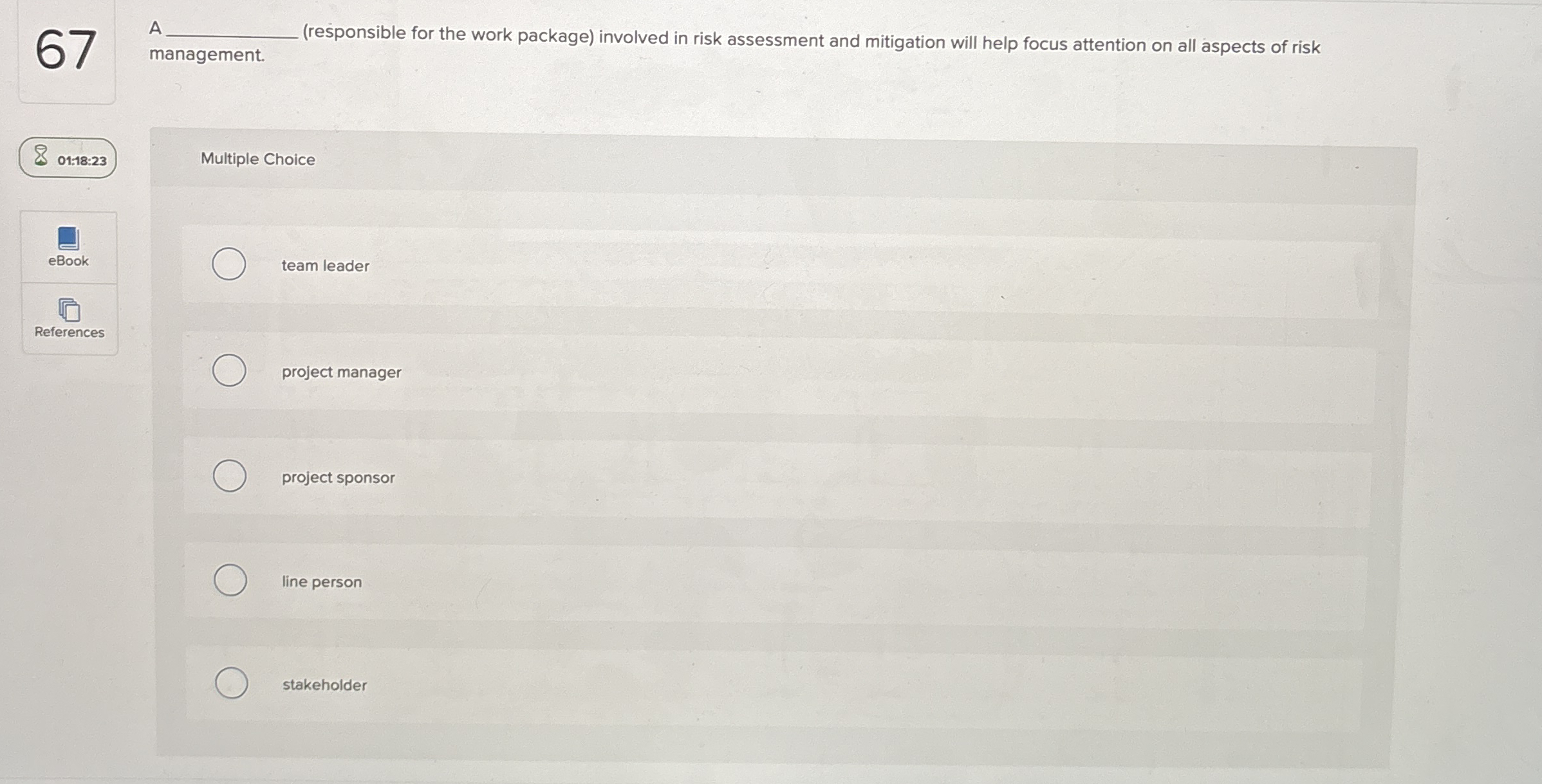  67 (responsible for the work package) involved in risk assessment and
