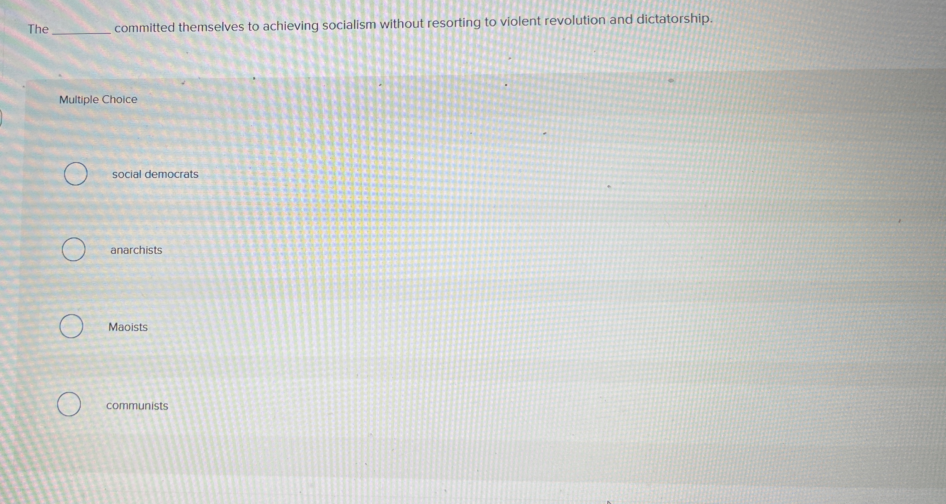  The q, committed themselves to achieving socialism without resorting to violent