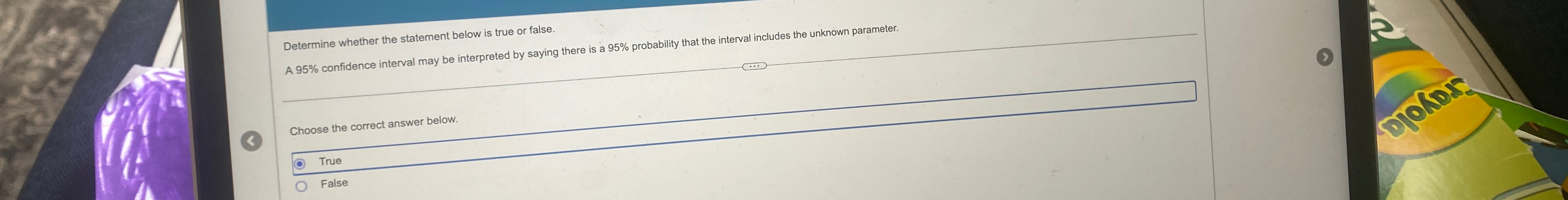  {:[" True "],[" False "]:} 