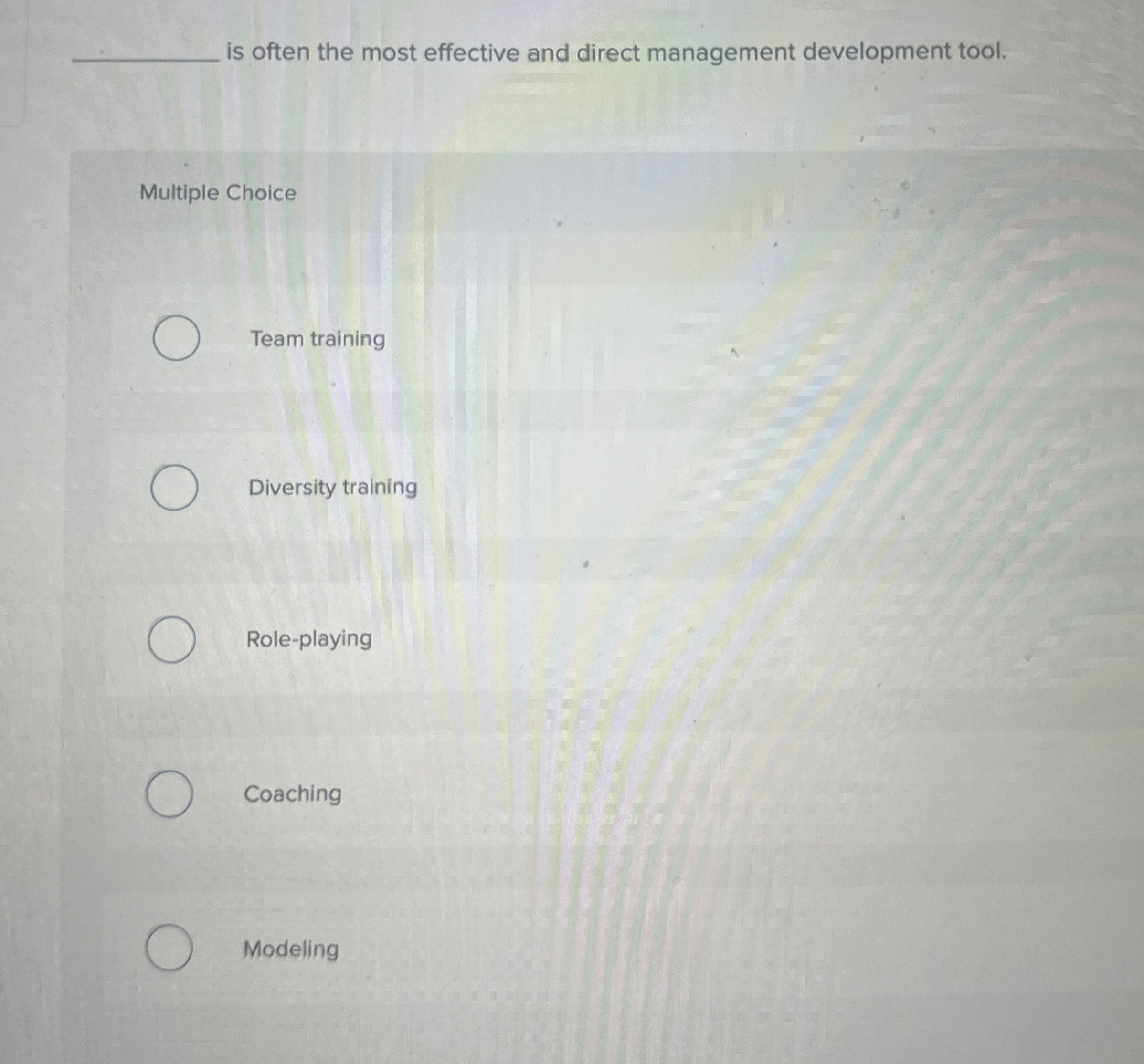  is often the most effective and direct management development tool. Multiple