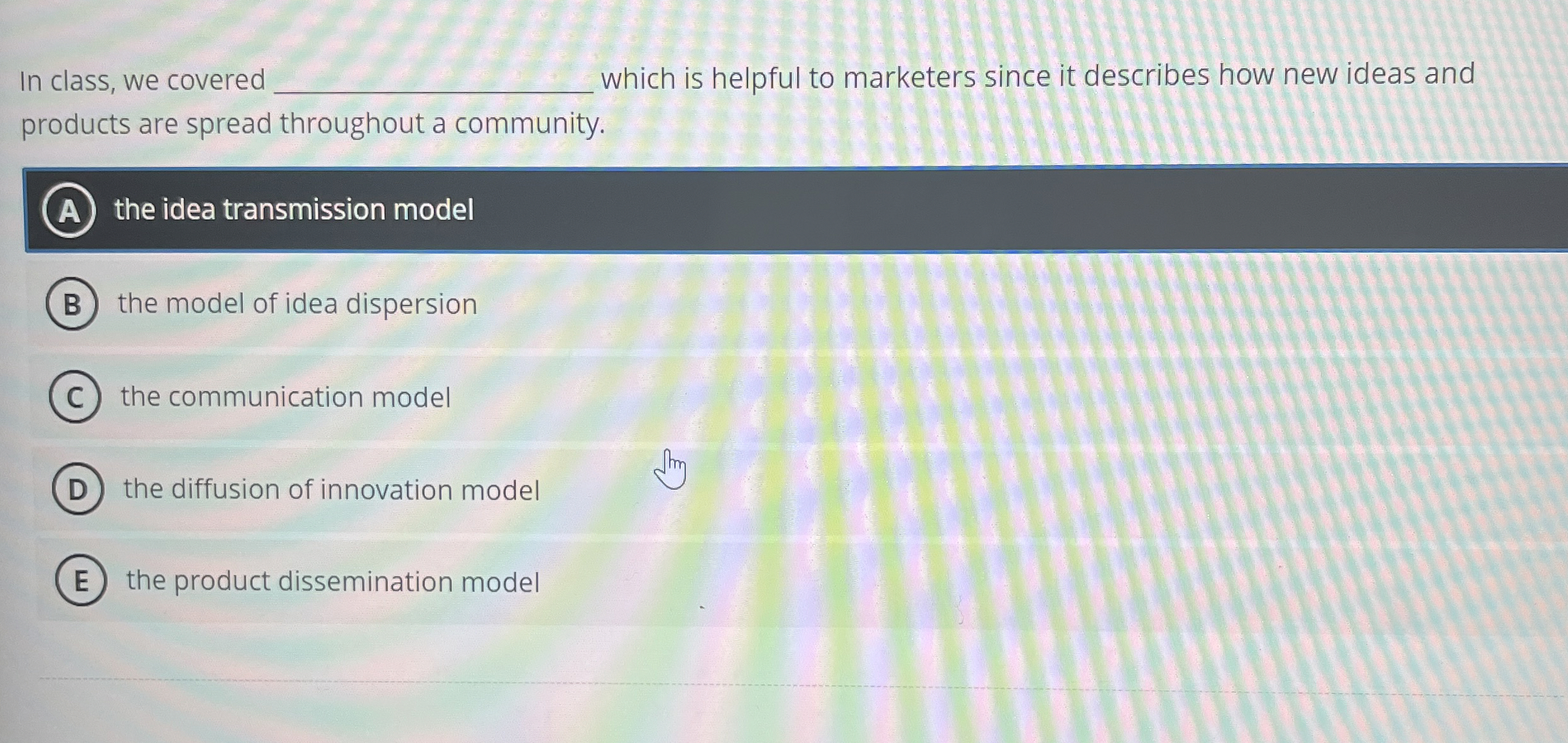  In class, we covered which is helpful to marketers since it