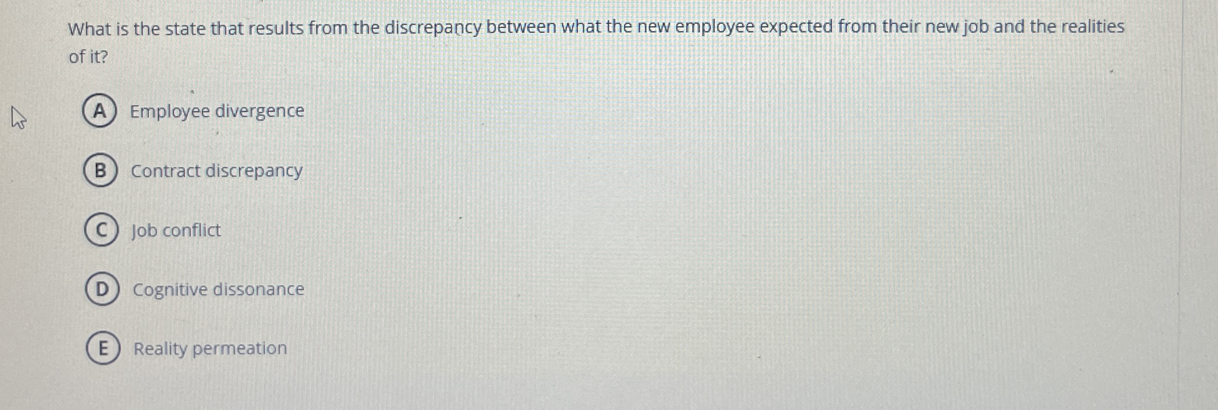  What is the state that results from the discrepancy between what