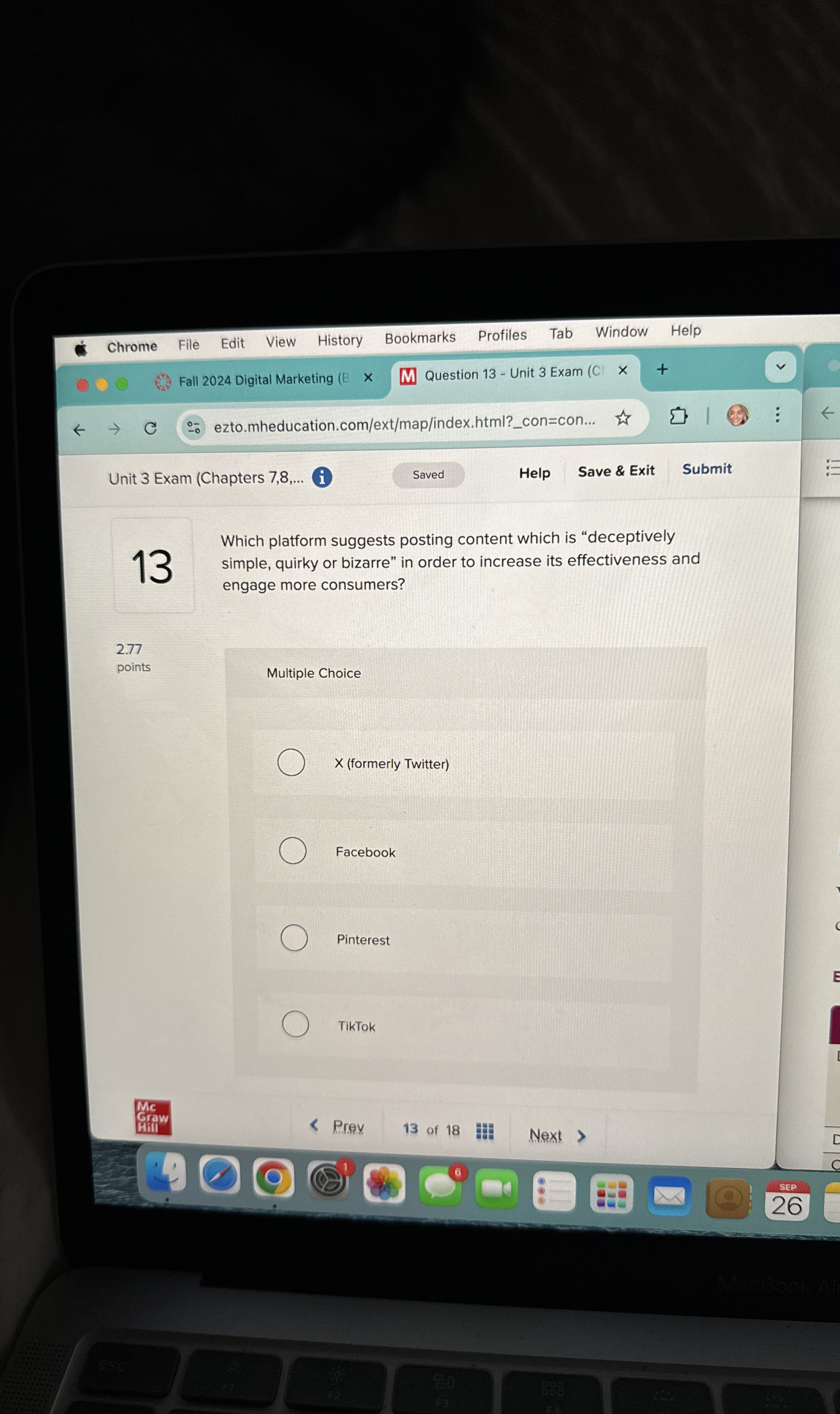  Which platform suggests posting content which is "deceptively simple, quirky or