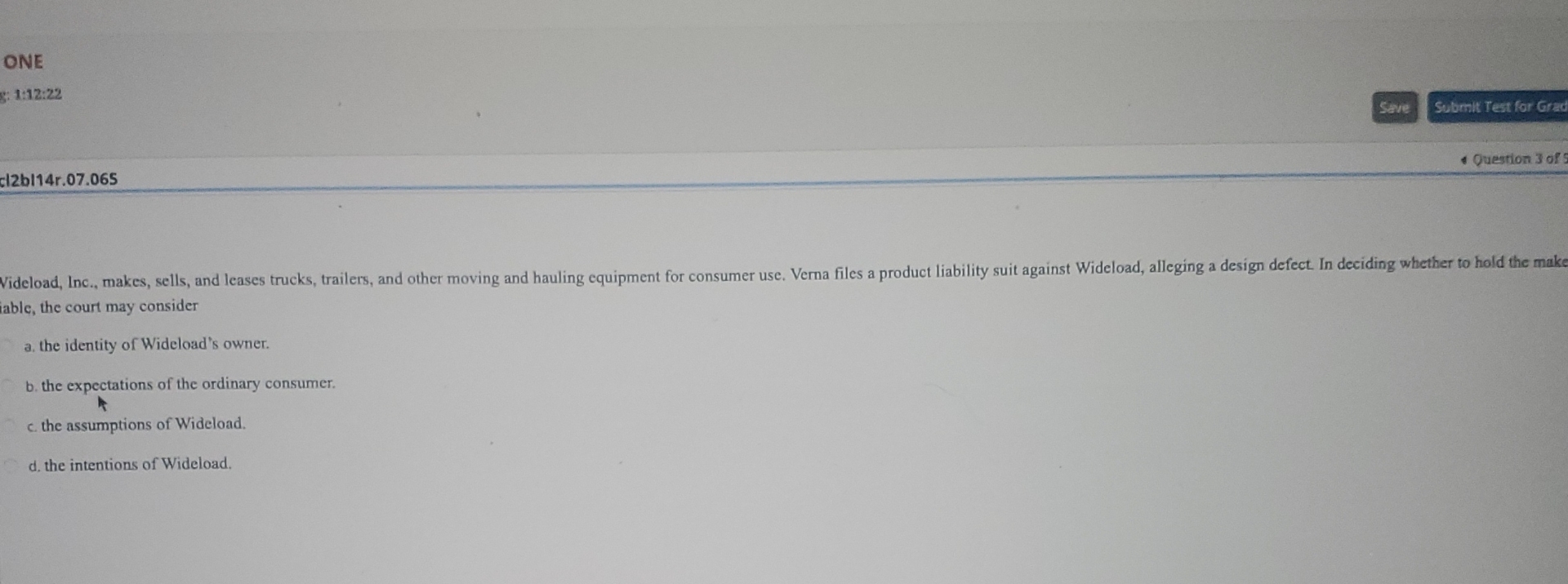  ONE 1:12:22 ci2bl14r.07.06S Question 3 ofs 5 Videload, Inc., makes, sells,