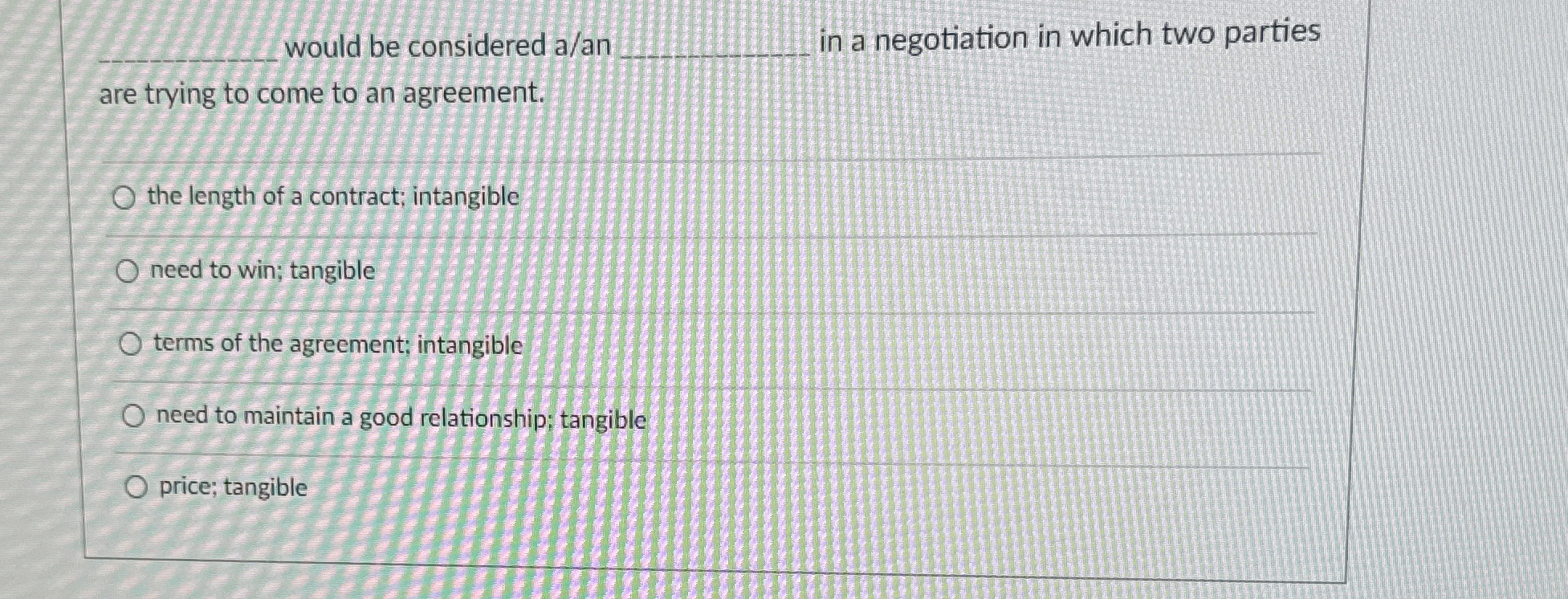  would be considered a/an q, in a negotiation in which two