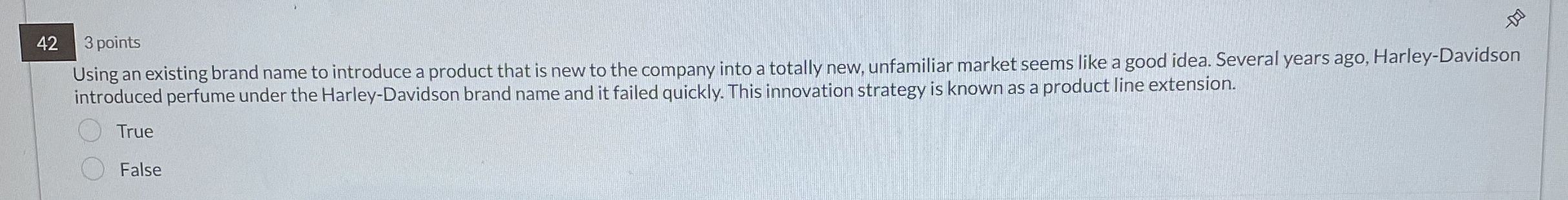  42 3 points Using an existing brand name to introduce a