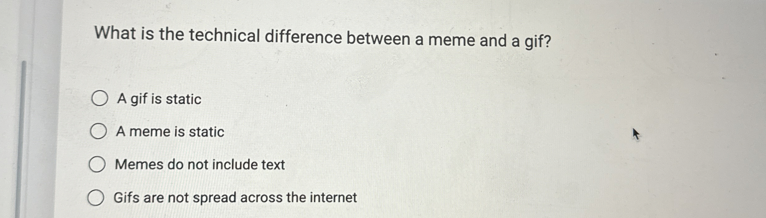  What is the technical difference between a meme and a gif?