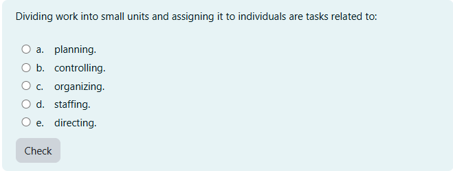  Dividing work into small units and assigning it to individuals are