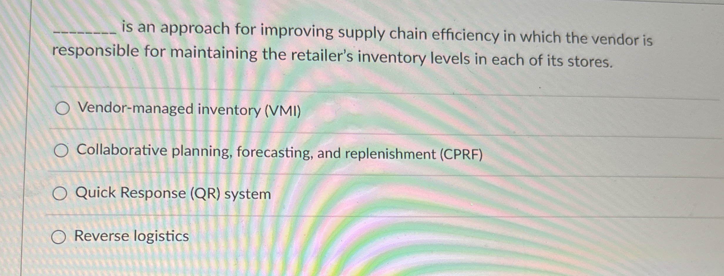  q, is an approach for improving supply chain efficiency in which
