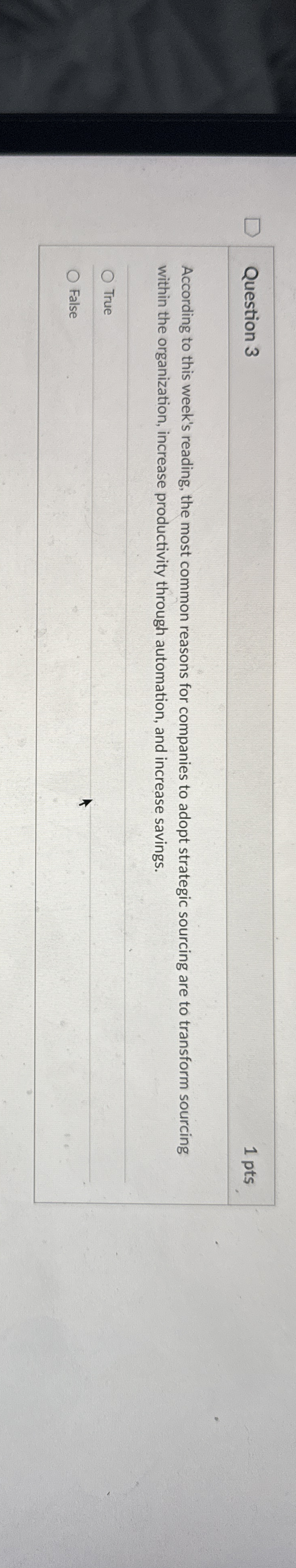  Question 3 According to this week's reading, the most common reasons