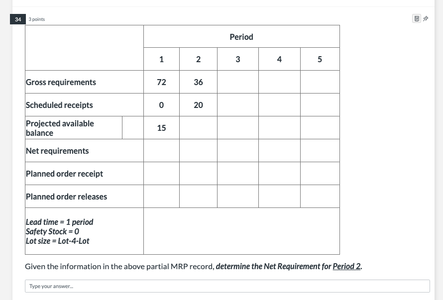  M2.34Given the information in the above partial MRP record, determine the