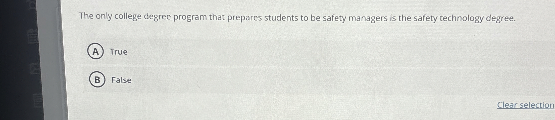  The only college degree program that prepares students to be safety