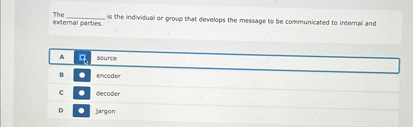  The external parties. is the individual or group that develops the