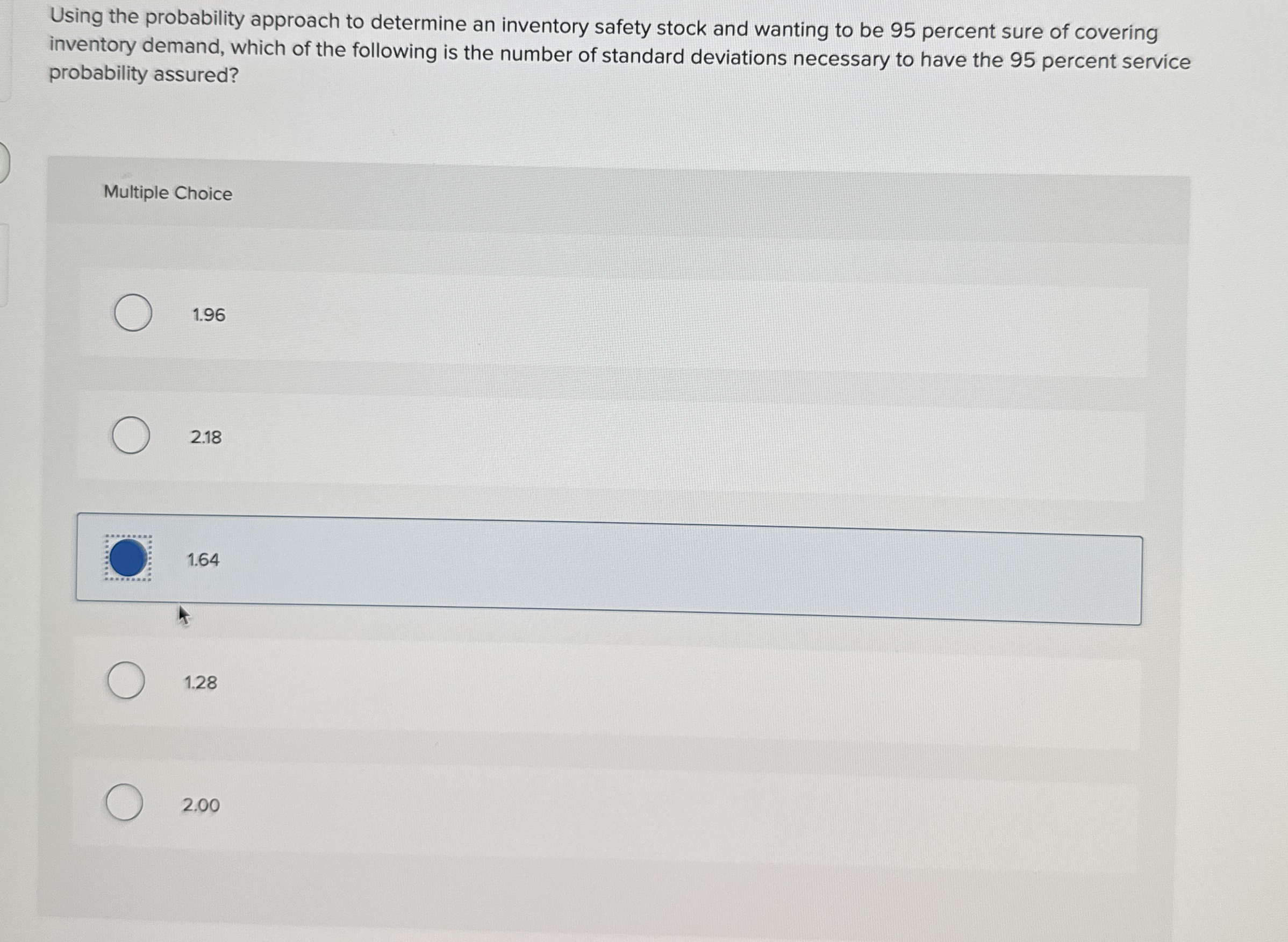  Using the probability approach to determine an inventory safety stock and