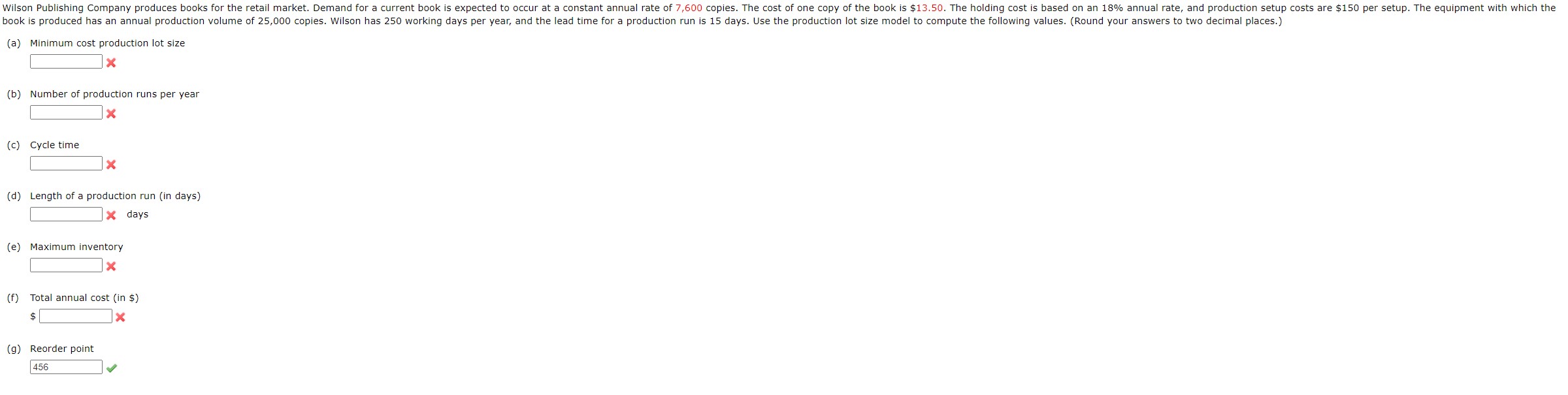  (a) Minimum cost production lot size \( x \) (b) Number