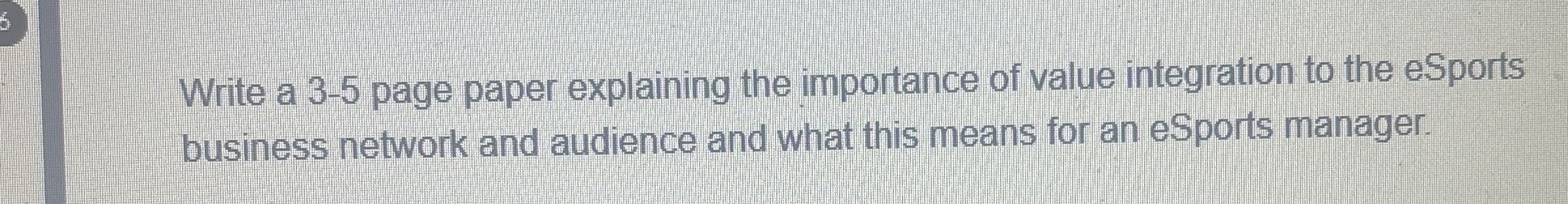  Write a 3-5 page paper explaining the importance of value integration