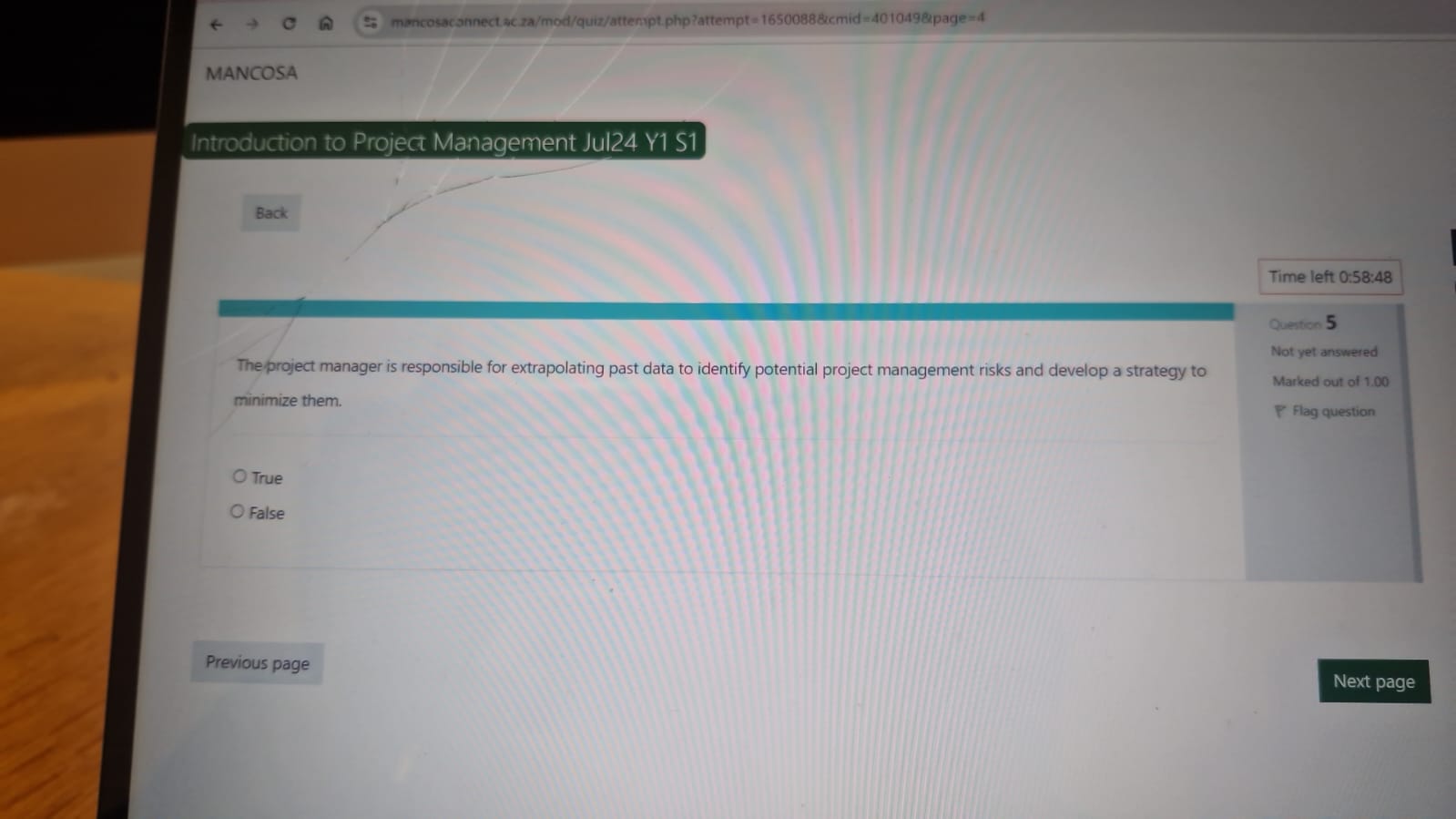  The project manager is responsible for extrapolating past data to identify