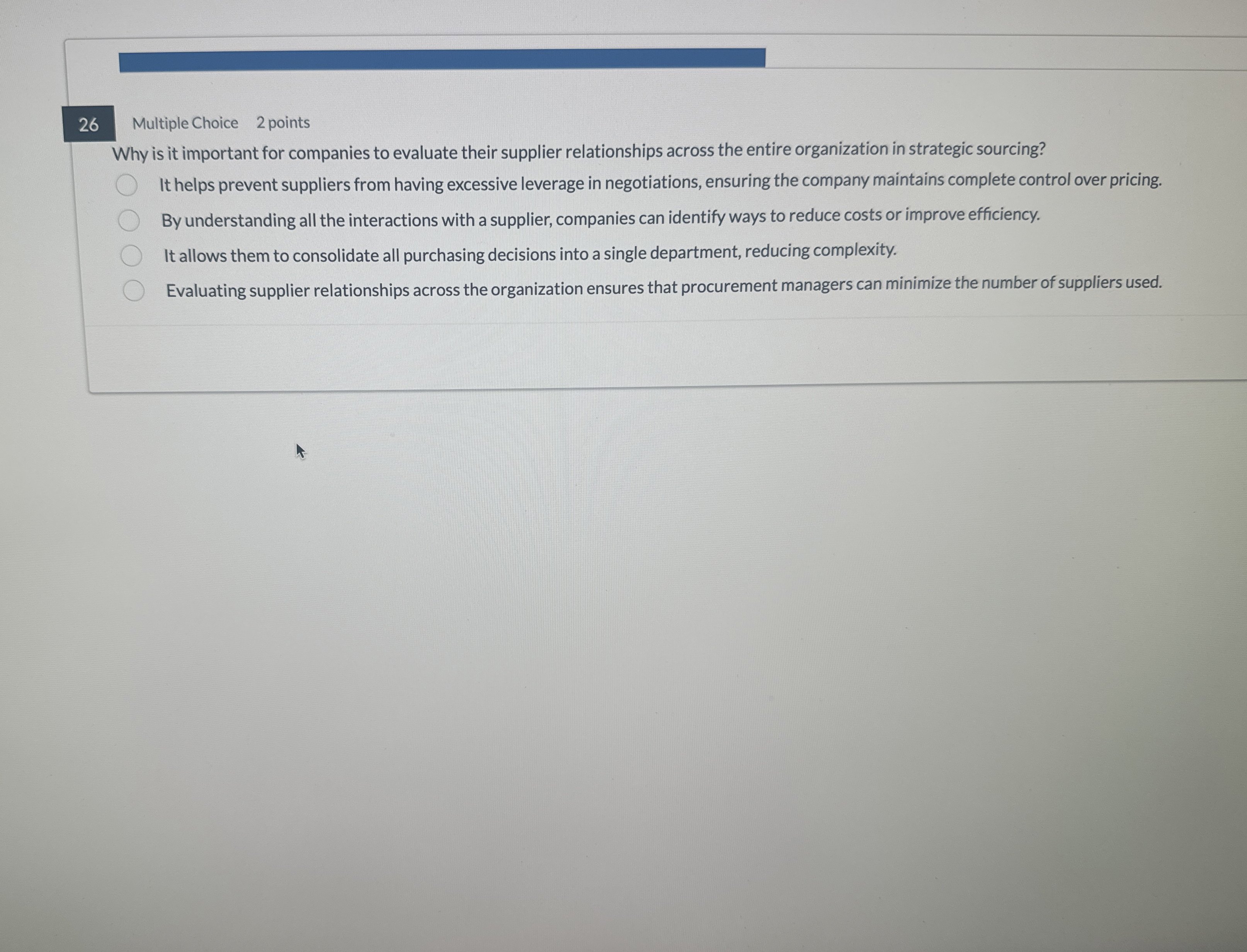  26 Multiple Choice 2 points Why is it important for companies