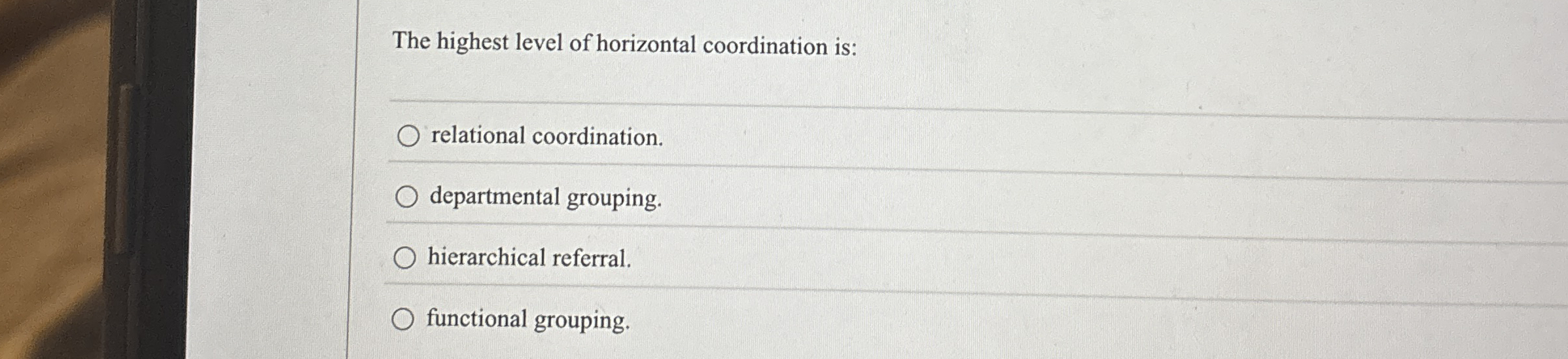  A(n) is a group that is made up of organizationally or