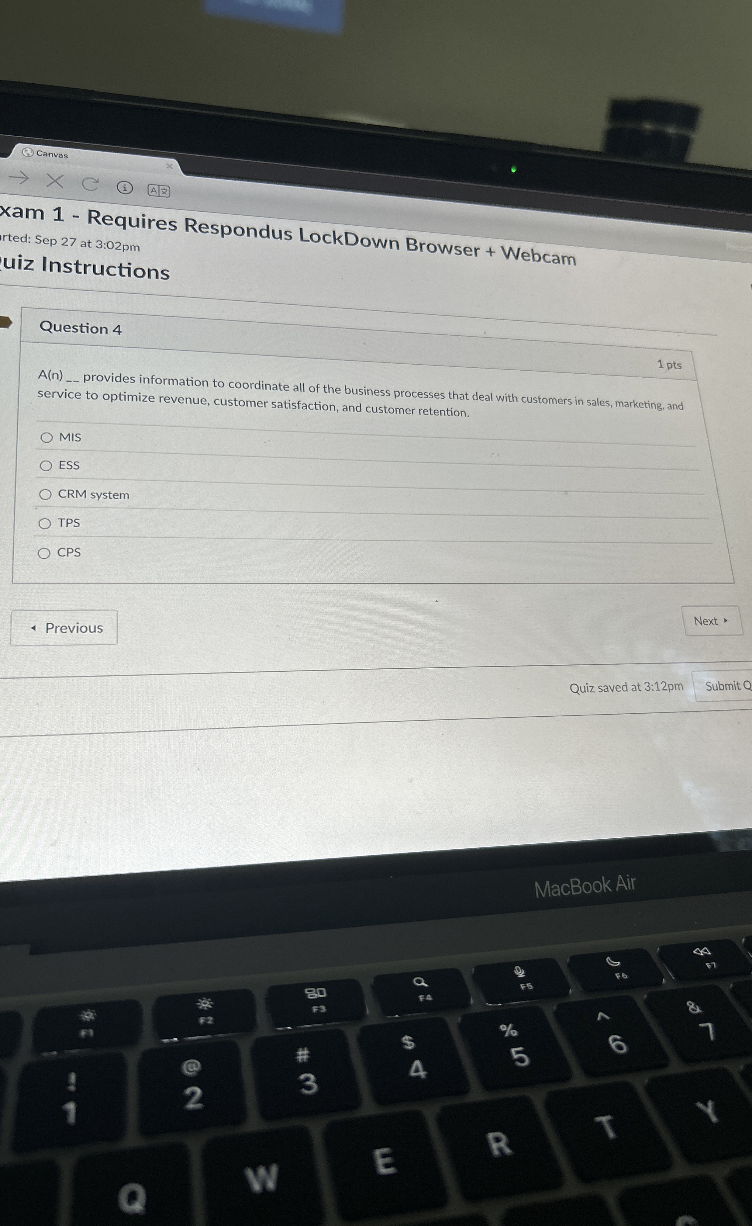  Question 4 A(n)__ provides information to coordinate all of the business