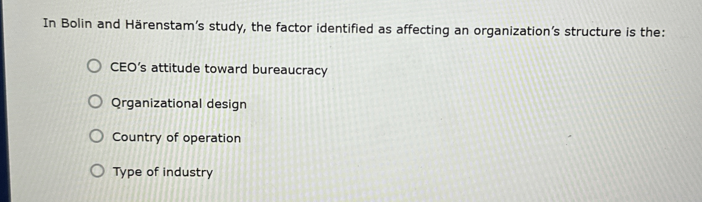  In Bolin and Hrenstam's study, the factor identified as affecting an