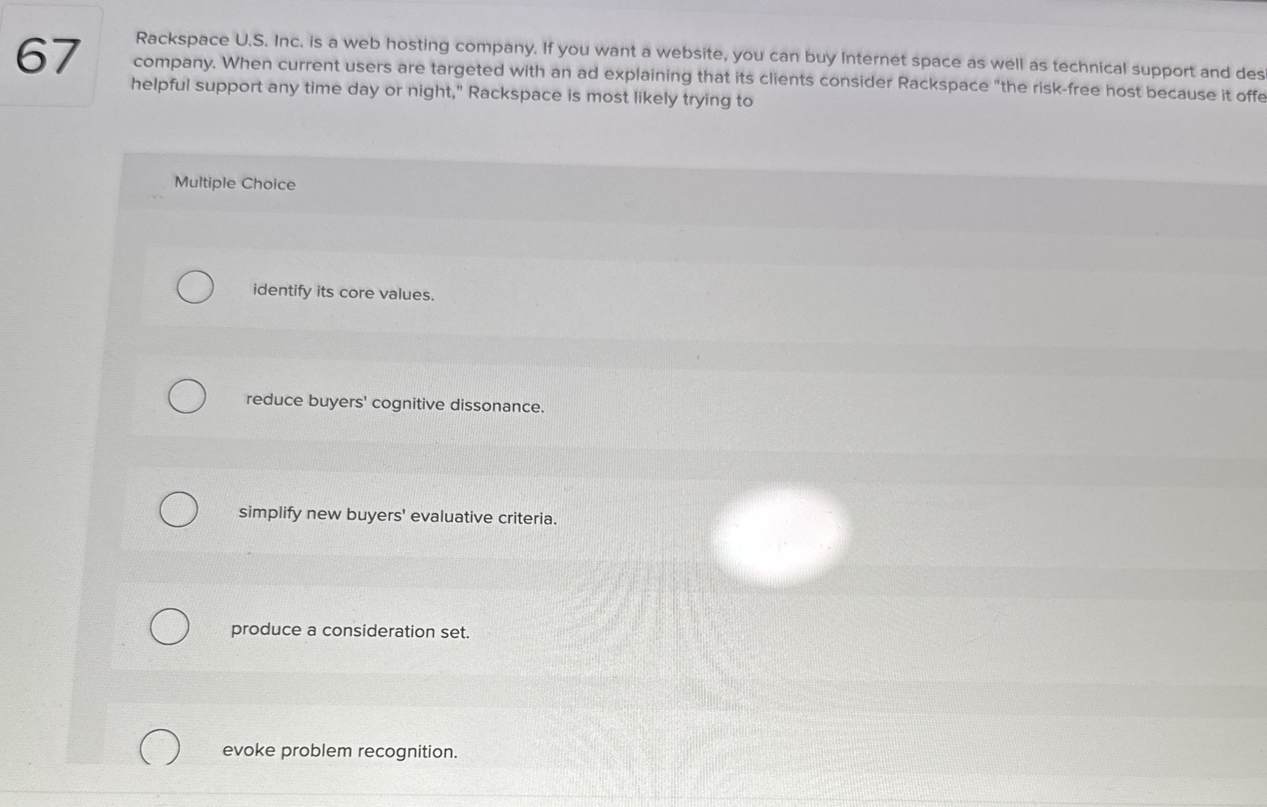  67 Rackspace U.S. Inc. is a web hosting company. If you