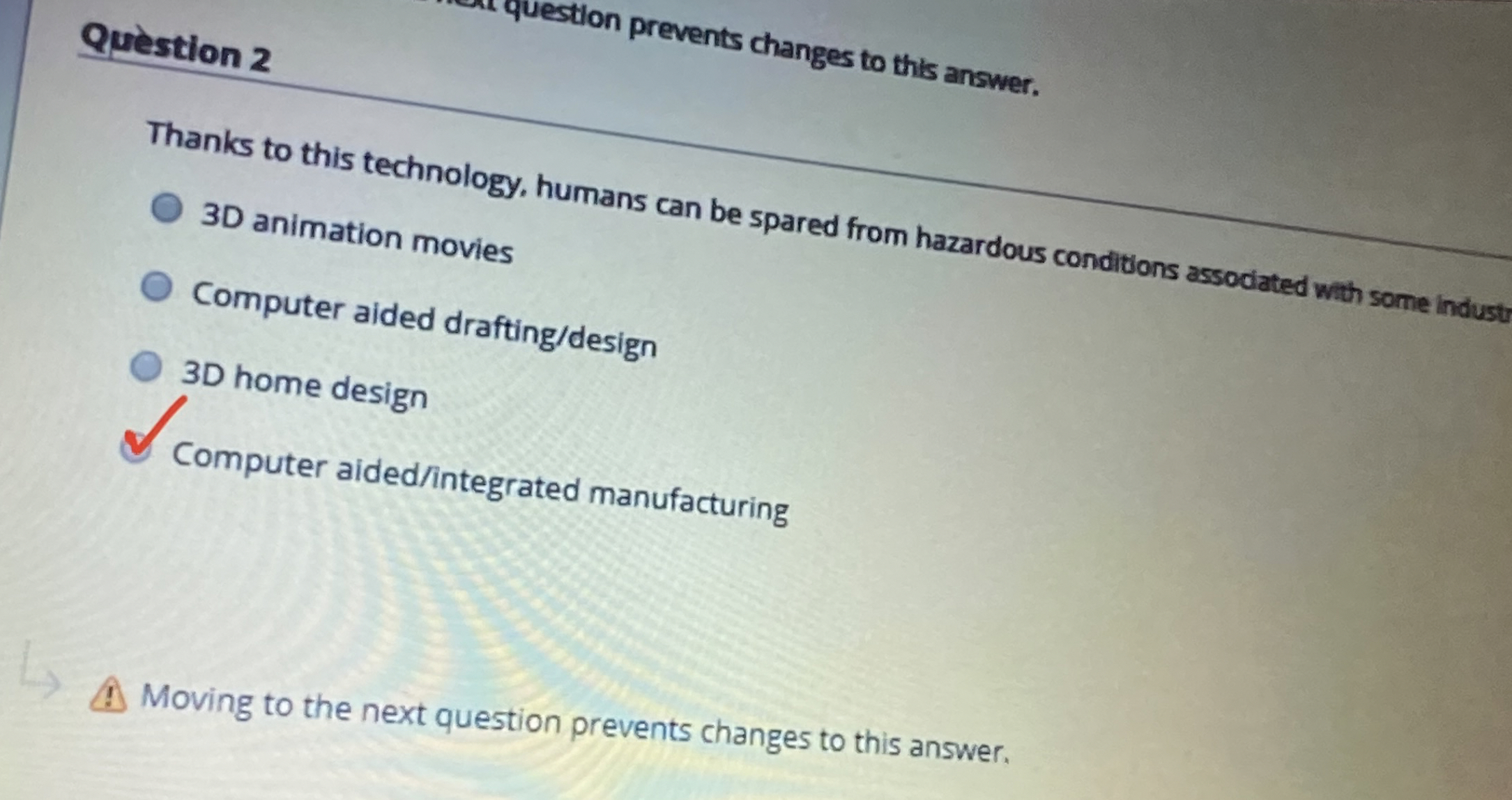  Question 2 question prevents changes to this answer. Thanks to this