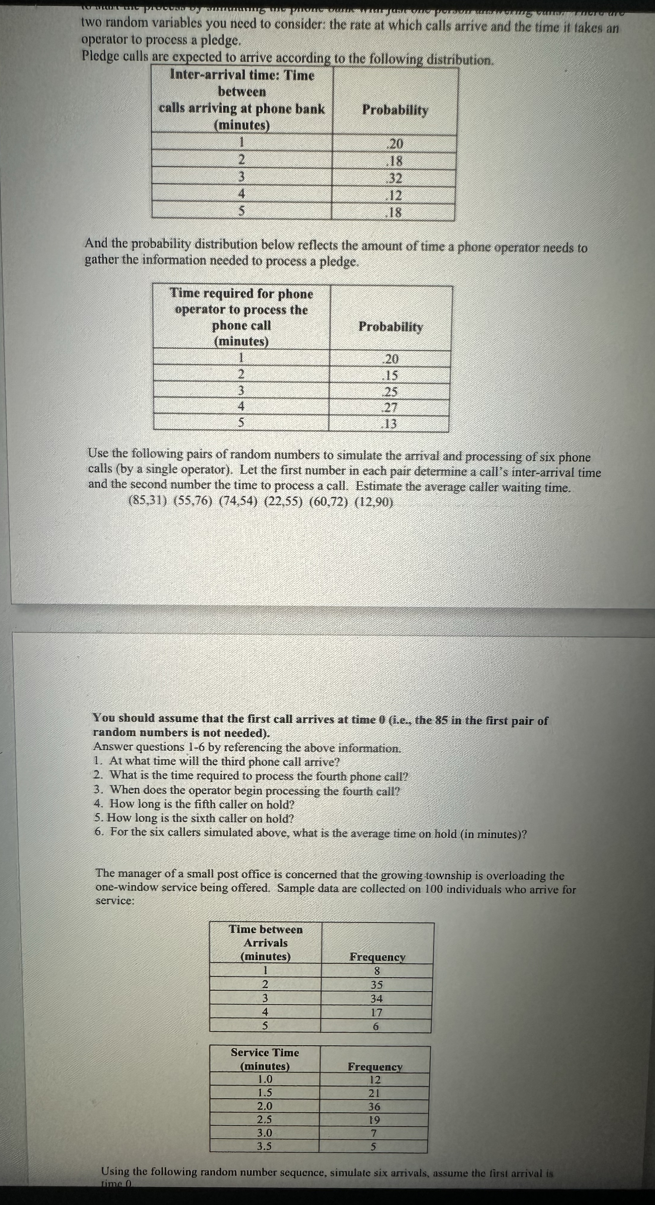  two random variables you need to considet the thte at which