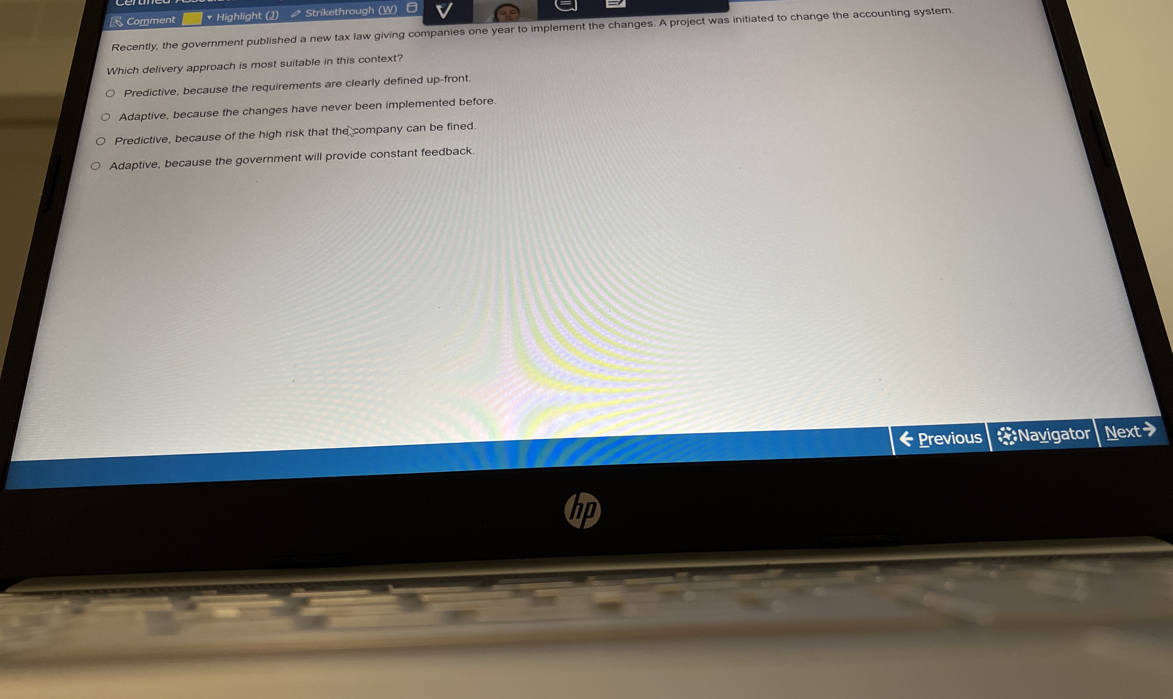  Comment Highlight (J) Strikethrough (W) Recently, the government published a new