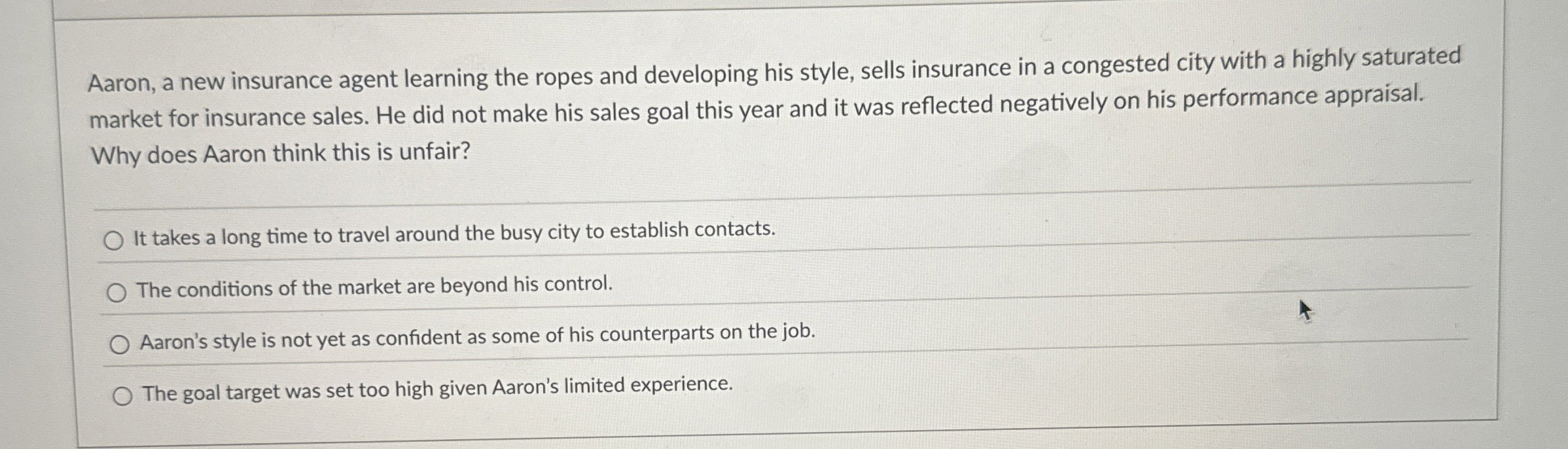  Aaron, a new insurance agent learning the ropes and developing his