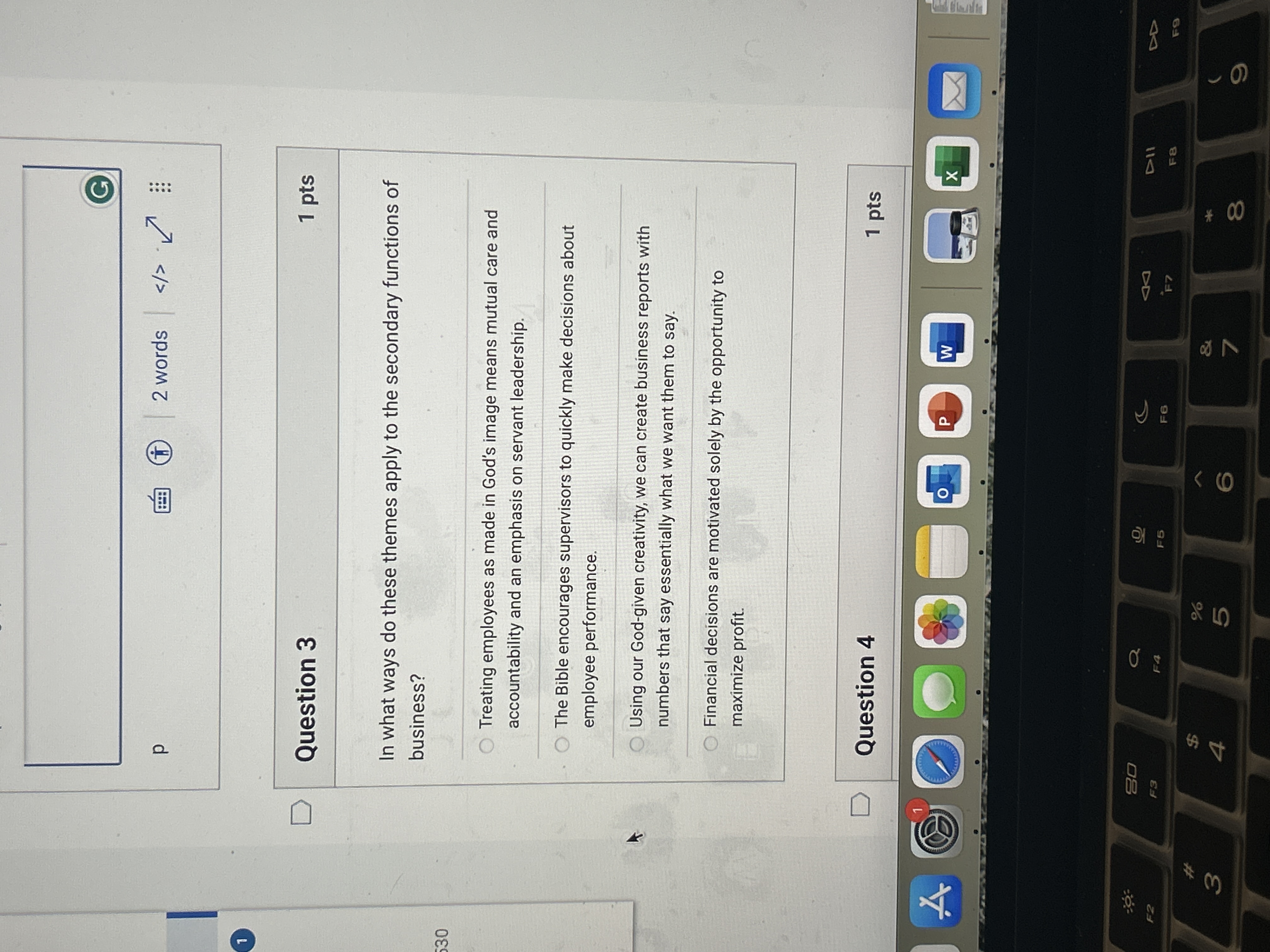  p 2 words Question 3 In what ways do these themes