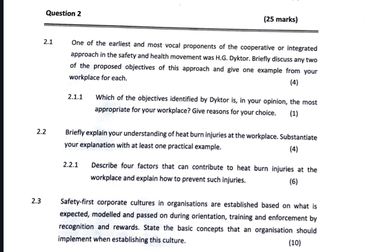  Question 2 (25 marks) 2.1 One of the earliest and most