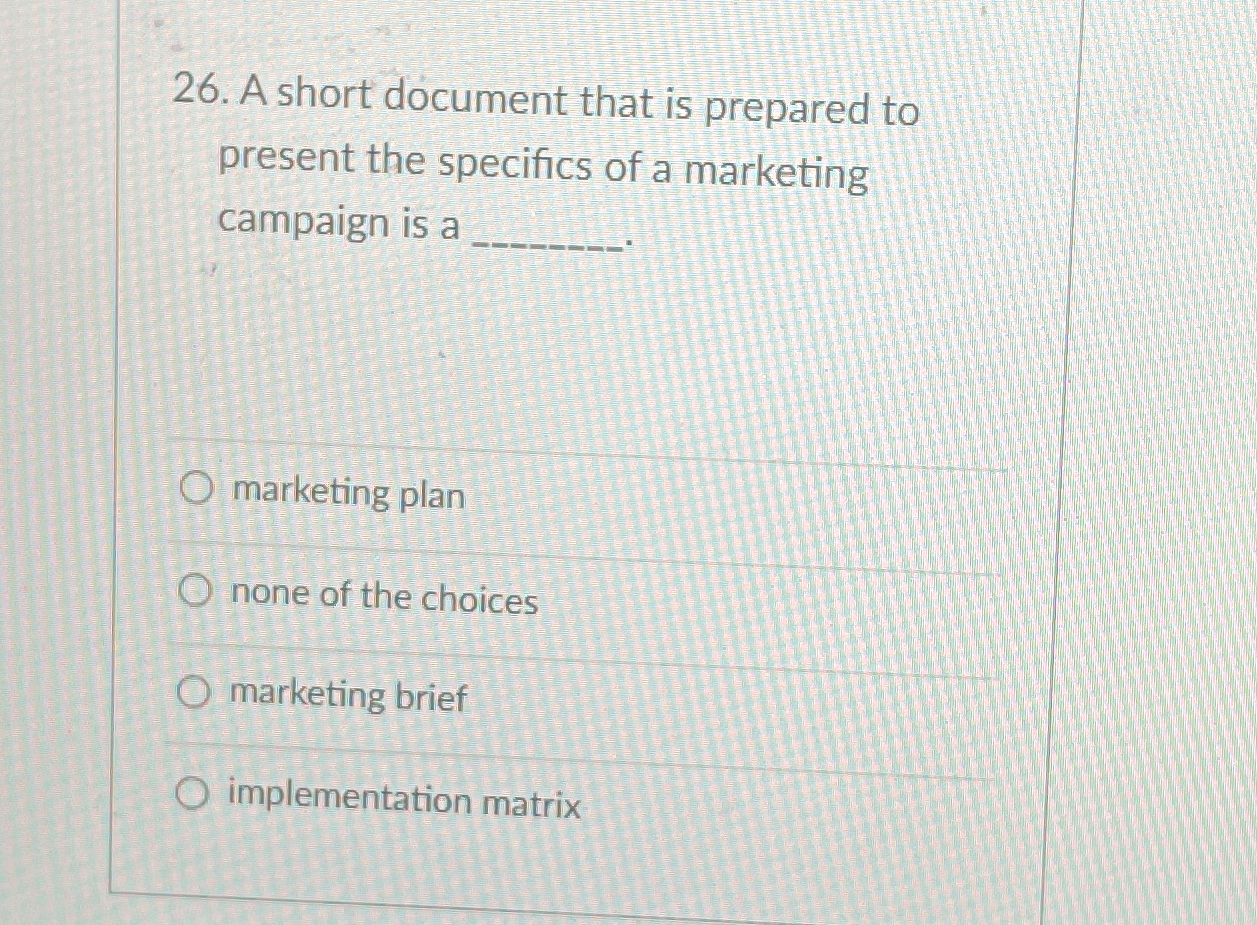  A short document that is prepared to present the specifics of