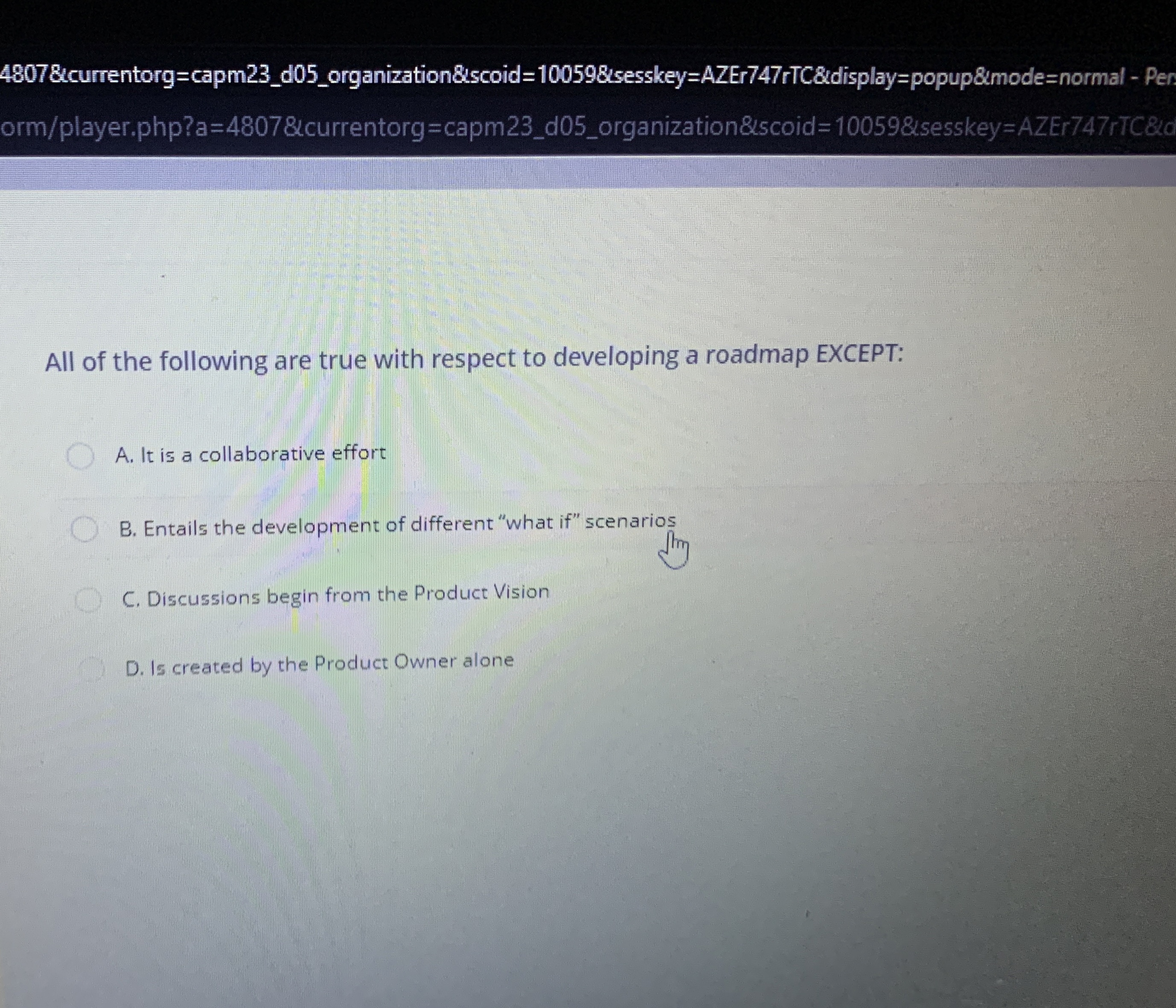  4807torg=capm23_d05_organization&&scoid=100598&sesskey=AZEr747rTC&display=popup&mode=normal - Per orm/player.php?a=4807torg=capm23_d05_organization&scoid=10059&.sesskey = AZEr747rTC&o All of the following are
