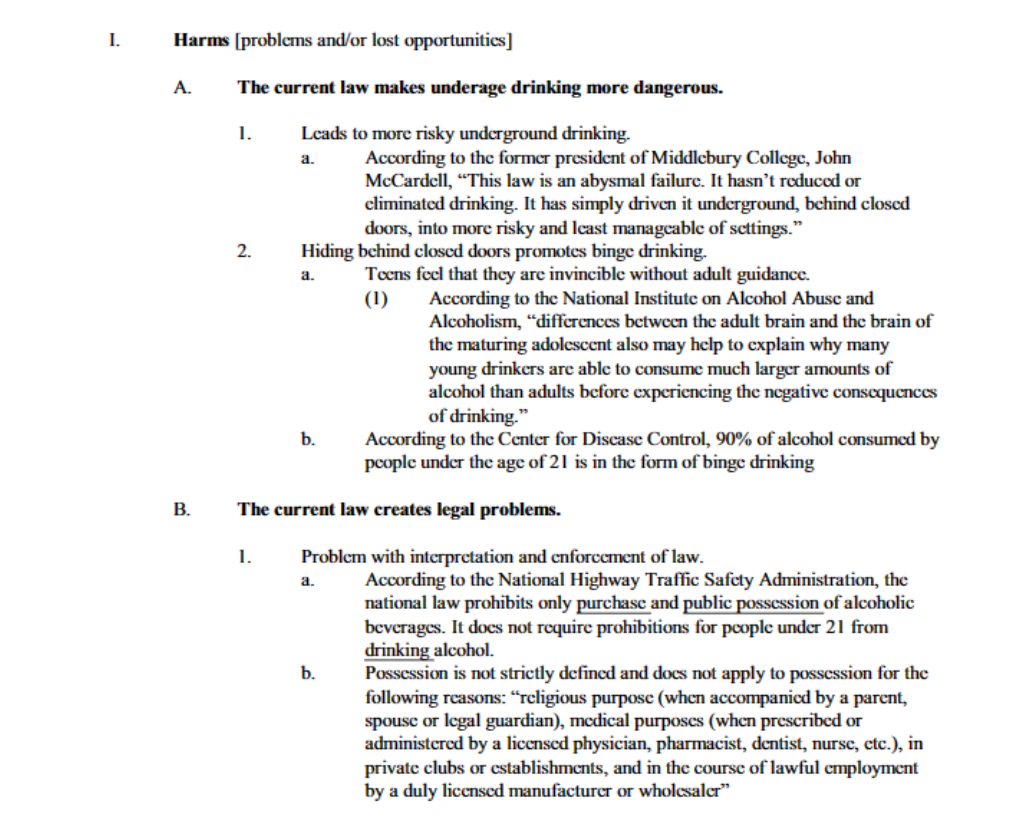 Question: Can you help me make policy debate about "We shouldn't enact