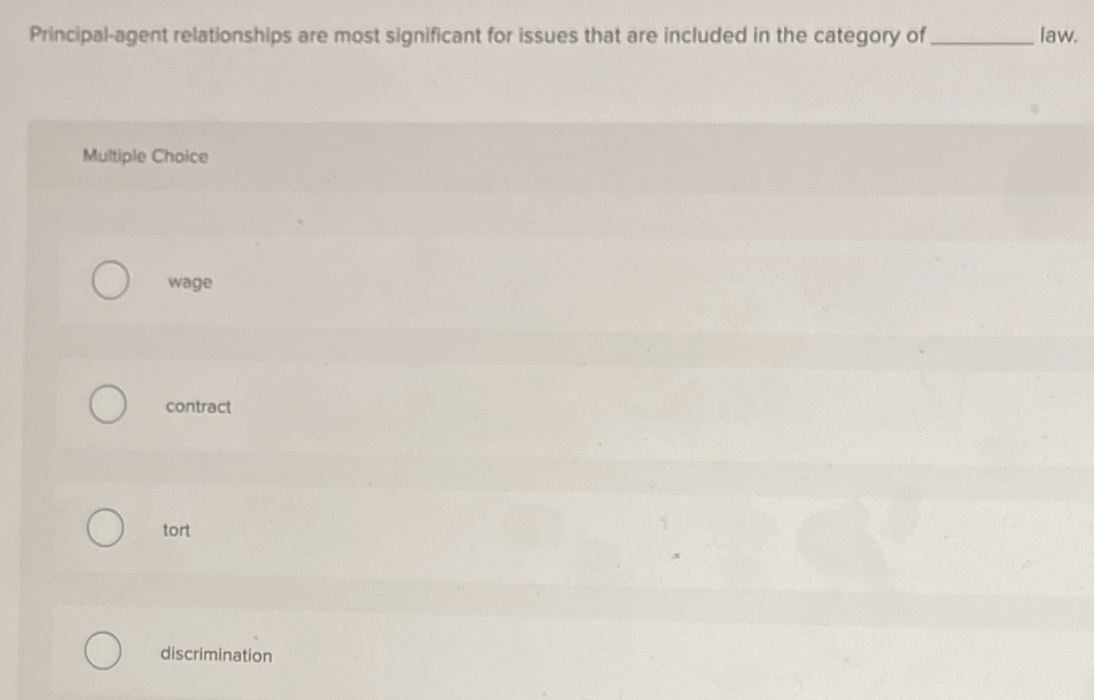  Principal-agent relationships are most significant for issues that are included in