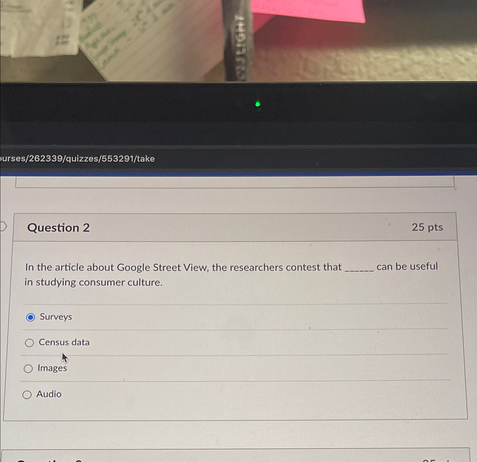  Question 2 25pts In the article about Google Street View, the