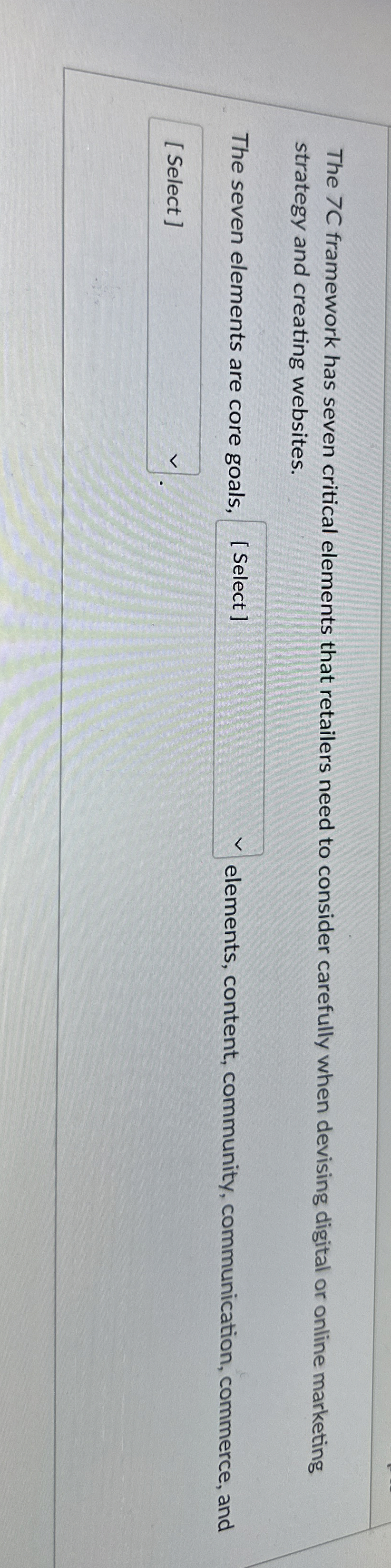  The 7C framework has seven critical elements that retailers need to