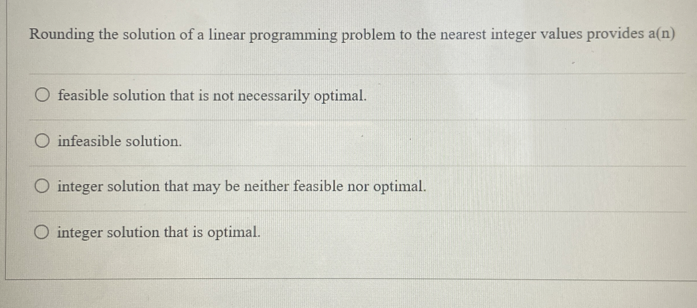  Rounding the solution of a linear programming problem to the nearest